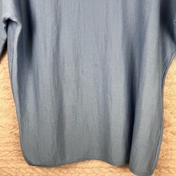MAGASCHONI Wool Blend Sweater Blue Lightweight Longer Length XL Cozycore - Picture 4 of 12